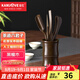 金灶（KAMJOVE） 黑檀木實(shí)木茶道六君子套裝功夫茶具套裝 組合茶盤(pán)擺件 KP-8