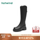 熱風（Hotwind）顯瘦長靴通勤百搭女靴復(fù)古氣質(zhì)騎士靴時尚休閑西部靴 黑（3841） 35 (225mm)
