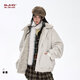 BJHG不計后果棉服男款冬麂皮絨棉衣新款潮牌美式情侶兩面穿夾克外套女 杏仁白 XL