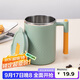 貝瑟斯馬克杯 帶蓋304雙層不銹鋼水杯男女士學(xué)生家用辦公咖啡杯泡茶杯子