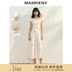 MAXRIENY【商場(chǎng)同款】法式宮廷抽繩連衣裙復古極簡(jiǎn)收腰長(cháng)裙25夏款 米白 S