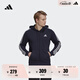 adidas休閑連帽拉鏈夾克外套男裝阿迪達斯官方輕運動GK9033 傳奇墨水藍/白 L A