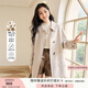 香影牛角扣羊毛雙面呢大衣女2024秋冬新款氣質(zhì)小個(gè)子米色毛呢外套 米色 S