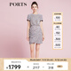 PORTS寶姿商場(chǎng)同款春季新品女裝短袖束腰短連衣裙SD8D044PFP025 黑色混色 M (6)