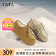他她（TATA）厚底休閑毛毛鞋女鞋棕色牛皮加絨單鞋棉鞋冬新款CFN02DM4 杏色（仿毛里） 36