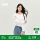 森馬（Semir）長(zhǎng)袖襯衫女短款白色繡花浪漫秋2025新款荷葉邊一字肩襯衣溫柔 本白10101 L