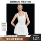 UR2025春季新款女裝時尚設(shè)計感拼接修身U型領(lǐng)連衣裙UYY750032 本白 (偏短) S