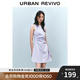 UR2025春季新款女摩登氣質(zhì)褶皺收腰顯瘦無袖連衣裙UYY750030 淡紫 S