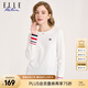 ELLE ACTIVE 純棉柔軟舒適長袖T恤女裝早春時尚氣質(zhì)袖口撞色百搭圓領(lǐng)打底衫女 白色【建議拍大一碼】 L