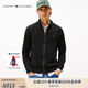 TOMMY HILFIGER【柔軟純棉】春夏男裝商務(wù)休閑純色立領(lǐng)開衫針織外套78J9322 黑色BDS M  （推薦：135-150斤）