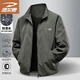 德?tīng)柣輮A克男士春秋季中青年商務(wù)休閑戶(hù)外防風(fēng)立領(lǐng)長(cháng)袖外套 軍綠色 2XL