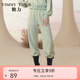 糖力【商場(chǎng)同款】冬季新款百搭寬松休閑褲長(cháng)褲女束腳針織衛褲 綠色 M