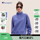 Champion冠軍立領(lǐng)加絨衛衣女2025秋季新款按扣領(lǐng)上衣休閑潮牌校園風(fēng) 淺藍色 M