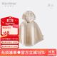 Kordear嬰兒斗篷秋冬寶寶外穿純棉小披風(fēng)嬰幼兒防風(fēng)衣保暖披肩連帽外套 淺棕 80 cm