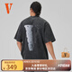VLONE【 STAPLE】25新品月球大LOGO印花燙鉆時(shí)尚個(gè)性寬松短袖T恤送男友 VLTE25010BK XL