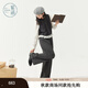 紫涵（ZIHAN）紫涵灰色上下套裝女2025秋季新款簡(jiǎn)約假兩件上衣寬松闊腿褲兩件套 灰色 S