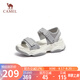 駱駝（CAMEL）動感風(fēng)織帶細(xì)閃車縫線魔術(shù)貼松糕底運(yùn)動涼鞋 L23M504136 銀/灰 38