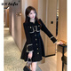 她芙（tafu）品牌女裝小香風(fēng)連衣裙女2025年春秋新款收腰顯瘦名媛氣質(zhì)小黑裙 黑色 M