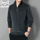 貓人衛衣男秋冬長(cháng)袖T恤上衣保暖立領(lǐng)百搭打底衫休閑百搭 深灰 3XL