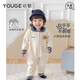幼歌（YOUGE）嬰幼兒秋季新款純棉娃娃領(lǐng)爬服新生兒親膚柔軟連體衣潮 淺杏 80cm