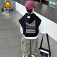 G.DUCKKIDS男童秋裝套裝2025新款時(shí)髦兒童春秋三件套寶寶韓版痞帥套裝男童 黑色 90 cm
