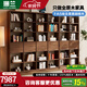 珊蘭 北美黑胡桃木實(shí)木書(shū)架全原木書(shū)柜滿(mǎn)墻收納儲物展示格置物架家具 三格書(shū)柜135*30*200