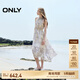 ONLY【七夕禮物】浪漫飄逸紗裙A字無袖長裙連衣裙女|125207040 H3H瑞秋印花藍(lán) L