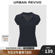 UR2025春季新款女裝簡約格雷系修身短袖針織衫UWM950031