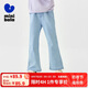 迷你巴拉女童褲子2025春新品寶寶甜美喇叭彈力長(zhǎng)褲【軟牛仔】