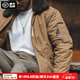 馬登工裝 美式復(fù)古B15飛行員夾克加厚翻毛領(lǐng)外套保暖棉服男秋季 卡其色 XL