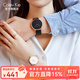 Colevkie情侶手表一對女士手表女生品牌2025新款女表男表生日禮物送女友 8008女玫殼白+男玫殼黑面黑網(wǎng)帶