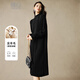 晚白【新品】2025秋冬款時(shí)尚簡(jiǎn)約裙子純色寬松半高領(lǐng)含羊毛連衣裙 黑色 M