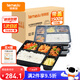 特美居一次性飯盒五格吸塑餐盒加厚帶蓋打包盒分格150套裝1500型可微波