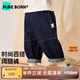博睿恩（Pureborn）寶寶軟牛仔褲春秋款2025年新款兒童闊腿褲男童寬松褲子 深藍 120