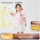 巴拉巴拉【三麗鷗聯(lián)名商場(chǎng)同款】女童短袖套裝2025夏新款兩件套海軍領(lǐng)裙子 夢(mèng)幻粉60359 110