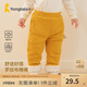 童泰秋冬季加厚3月-3歲寶寶休閑外出服褲子兒童絨里長(zhǎng)褲 姜黃 73cm