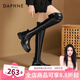 達(dá)芙妮官方 過(guò)膝長(zhǎng)靴2024秋冬新款女靴厚底顯瘦騎士靴顯腿長(zhǎng)筒靴子女 黑色（經(jīng)典百搭款） 40