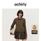 歐時(shí)力OCHIRLY  進(jìn)口100%美麗諾羊毛雙面呢毛呢短外套女士高級感 卡其綠 M