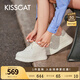 KISSCAT[明星同款]接吻貓厚乳酪餅干鞋24新休閑板鞋厚底小白鞋KA53281-50 白色 36