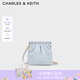 CHARLES&KEITH迷你菱格流浪包單肩斜挎雙肩包包女包生日七夕禮物CK2-60782390 Sea Salt Blue海鹽藍 S
