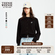 Teenie Weenie小熊女裝毛針織衫2025秋季新款簡約時尚輕薄圓領開衫 黑色 M