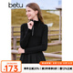 百圖betu女裝秋季新款連衣裙翻領(lǐng)拉鏈?zhǔn)昭@瘦連衣裙裙子2409T97 黑色 M