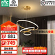 雷士（NVC）北歐現代輕奢吊燈客廳大燈百搭銅制餐廳燈燈具燈飾 自由光環(huán) 三圈銅餐吊燈 65W