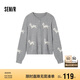 森馬（Semir）針織開衫女短款圓領(lǐng)正肩顯瘦2024冬趣味小狗提花上衣109724106004