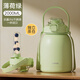 恩爾美（nRMEi）大肚杯保溫杯大容量女士316不銹鋼高顏值學(xué)生噸桶噸吸管水壺杯子 綠色2000ml【雙飲+茶倉+背帶】