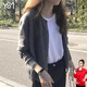 翊尚美針織衫女開衫秋冬短款外套女韓版新款學(xué)生打底衫毛衣外搭長(zhǎng)袖上衣 灰色 均碼 （適合80-140斤)