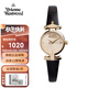 薇薇安·威斯特伍德（Vivienne Westwood）西太后手表女士小表盤(pán)女表石英表皮表帶生日禮物送女友送老婆 黑色女表 VV090GDBK 23mm