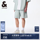 杰克·瓊斯（JACK&JONES）新款男士舒適彈力字母貼布休閑牛仔短褲男裝224343001 E42 中牛仔藍(lán) M （175)