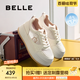 百麗（Belle）撞色百搭板鞋女2025秋新商場同款厚底增高休閑鞋E2V1DCM5 米色 37