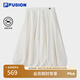 FILA FUSION斐樂潮牌女士短裙2025夏季新款休閑寬松半身裙花苞裙 奶霧白-WT M 165/66A/M
